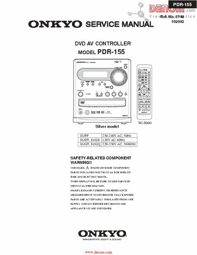 onkyo PDR-155 onkyo PDR-155 service manual